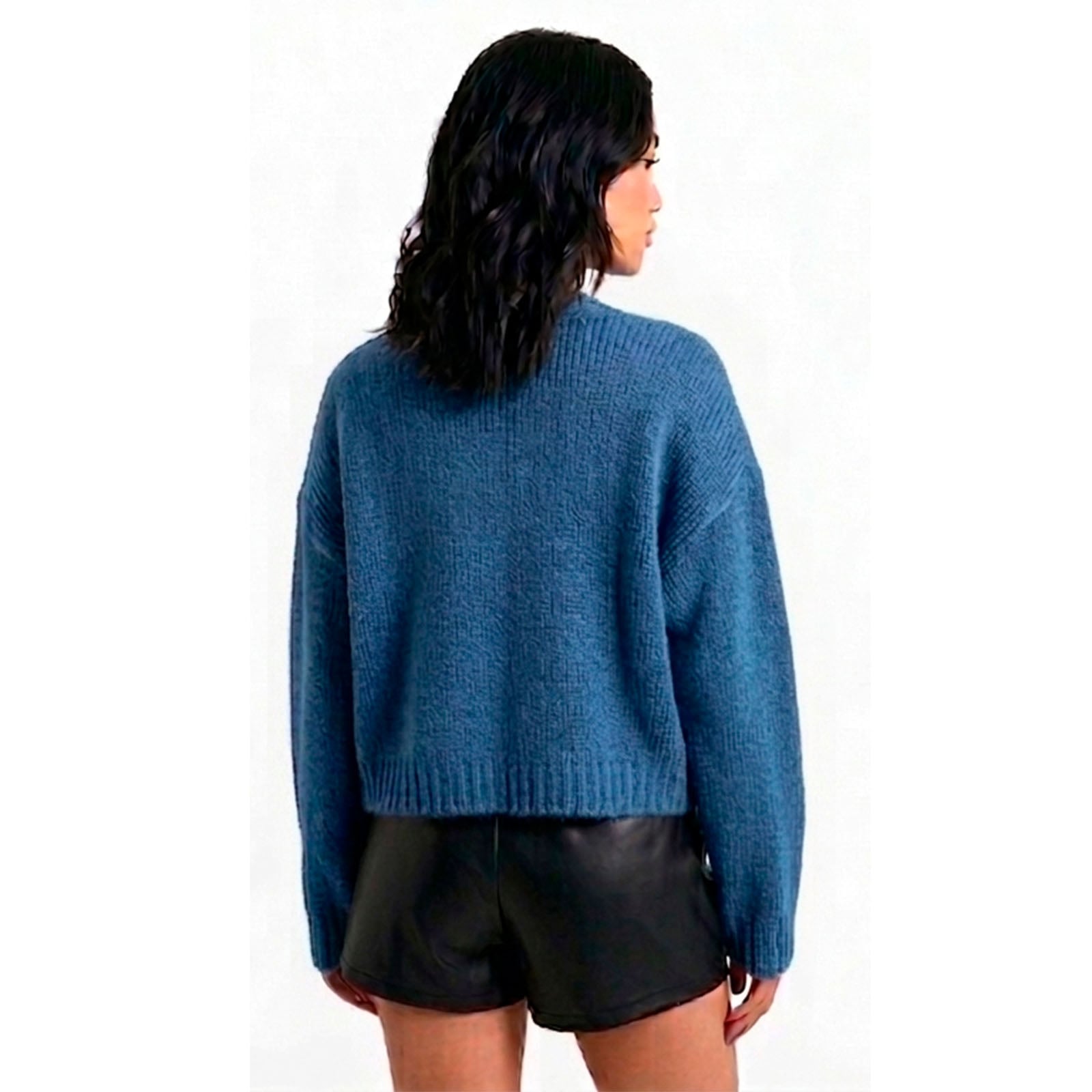 CARDIGAN MUJER CASUAL BOTONES MLARGA HILO DE ALGODON 359G-30 COLOR ACERO - 3