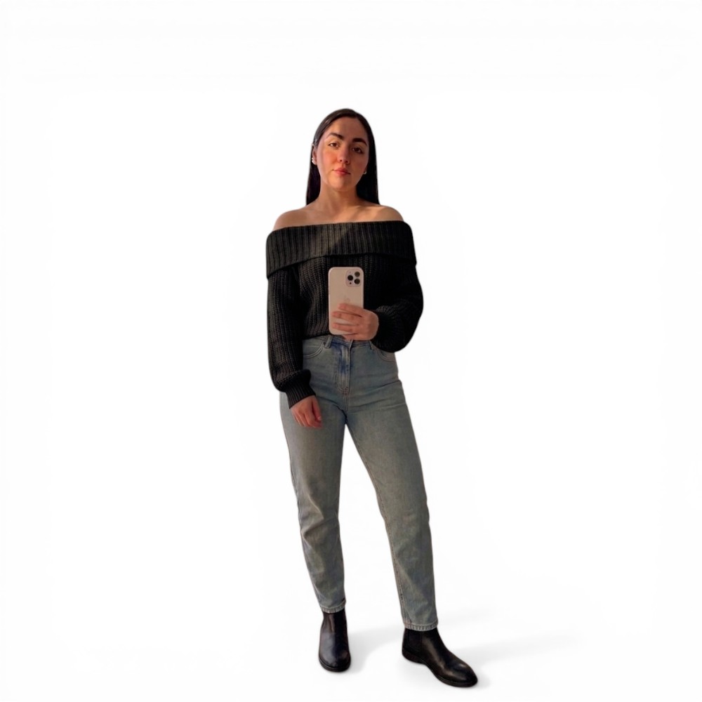 CHOMPA OUT SHOLDER HILO DRALOM 359G-23 COLOR NEGRO - 2