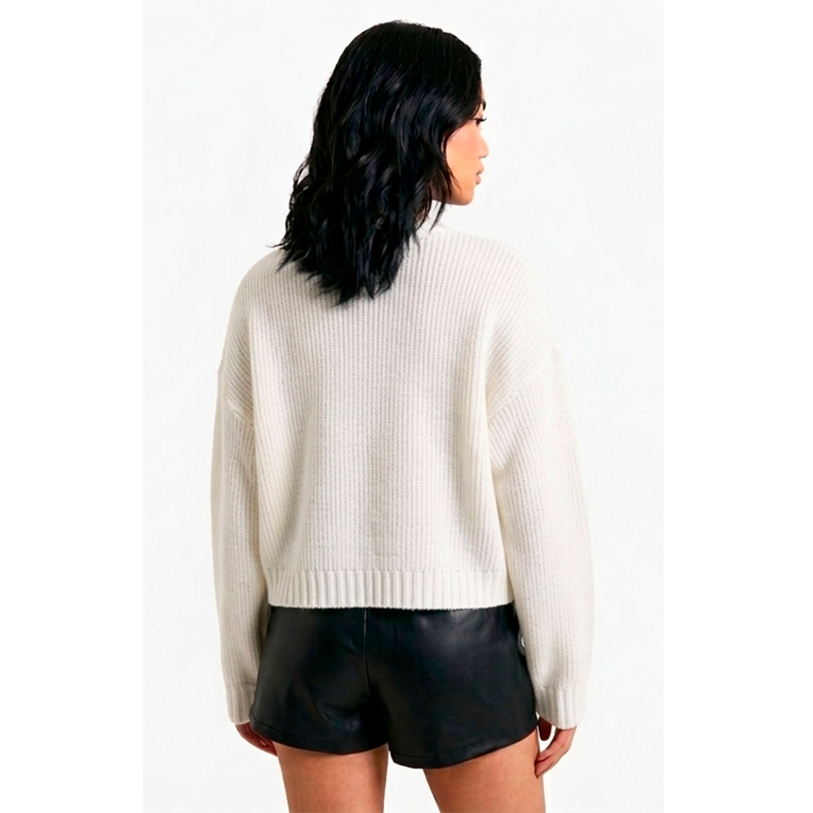 CARDIGAN MUJER CASUAL BOTONES MLARGA HILO DE ALGODON 359G-30 COLOR PERLA - 3