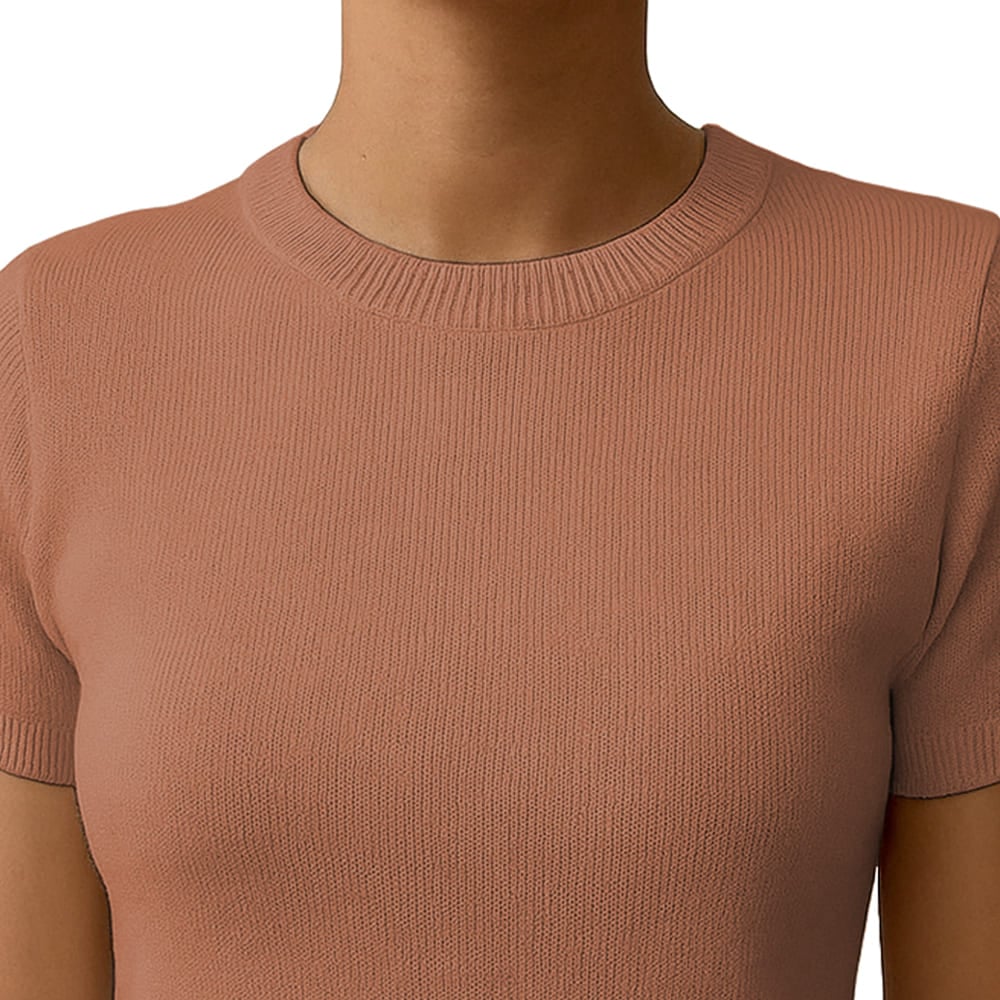 POLO MUJER MANGA CORTA COLOR ENTERO HILO TACTO ALGODON DAY362G-18 COLOR CARAMELO - 3