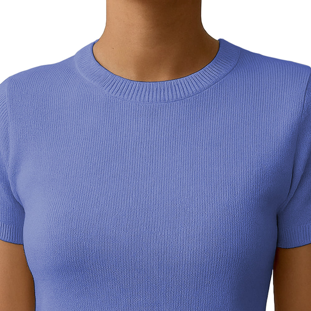 POLO MUJER MANGA CORTA COLOR ENTERO HILO TACTO ALGODON DAY362G-18 COLOR ACERO - 3