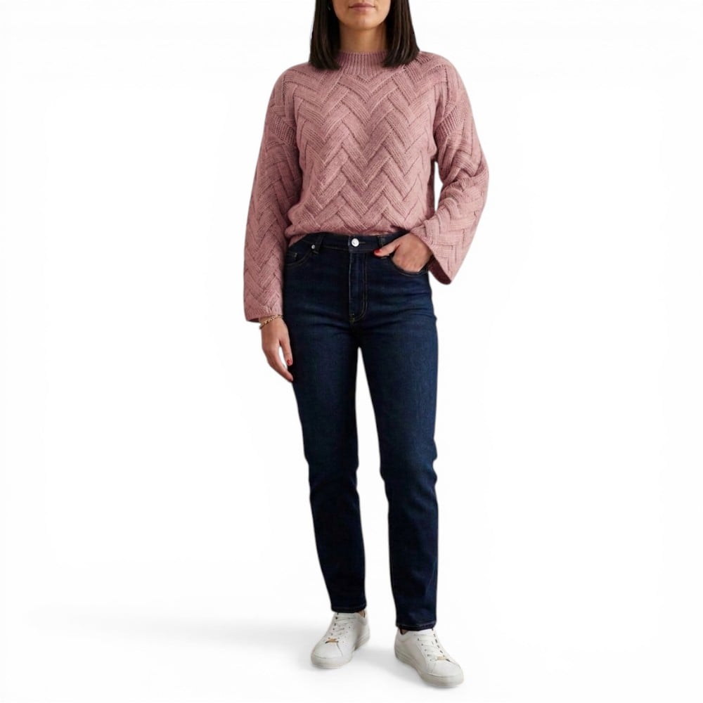 CHOMPA MUJER HILO ALGODON MANGA CAMPANA 359G-20 COLOR ROSADO - 1