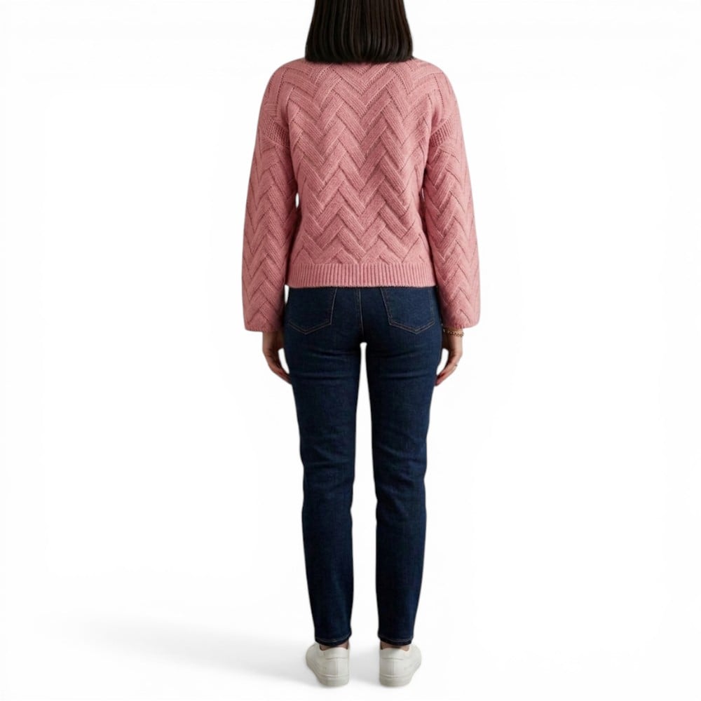 CHOMPA MUJER HILO ALGODON MANGA CAMPANA 359G-20 COLOR ROSADO - 2