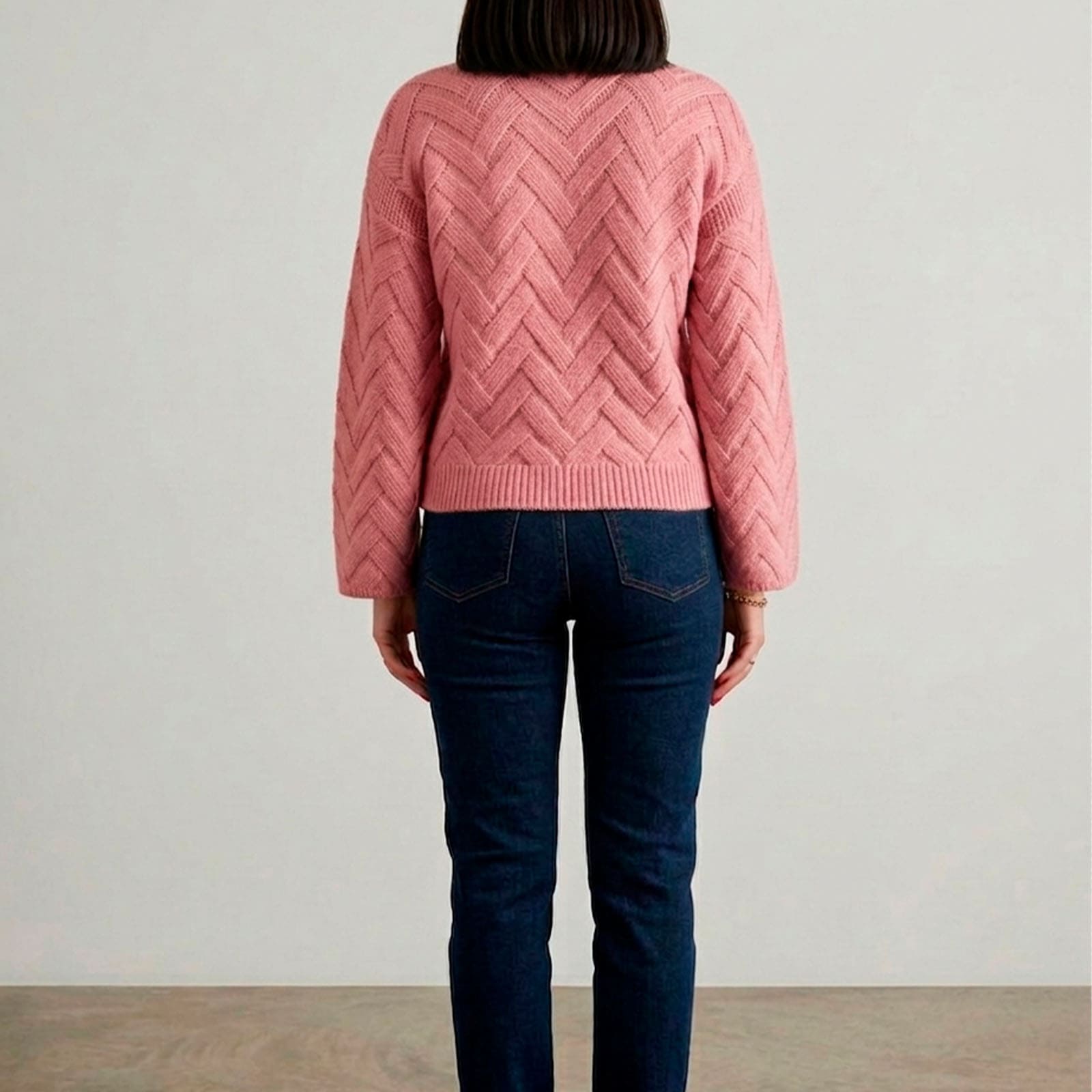 CHOMPA MUJER HILO ALGODON MANGA CAMPANA 359G-20 COLOR ROSADO - 4