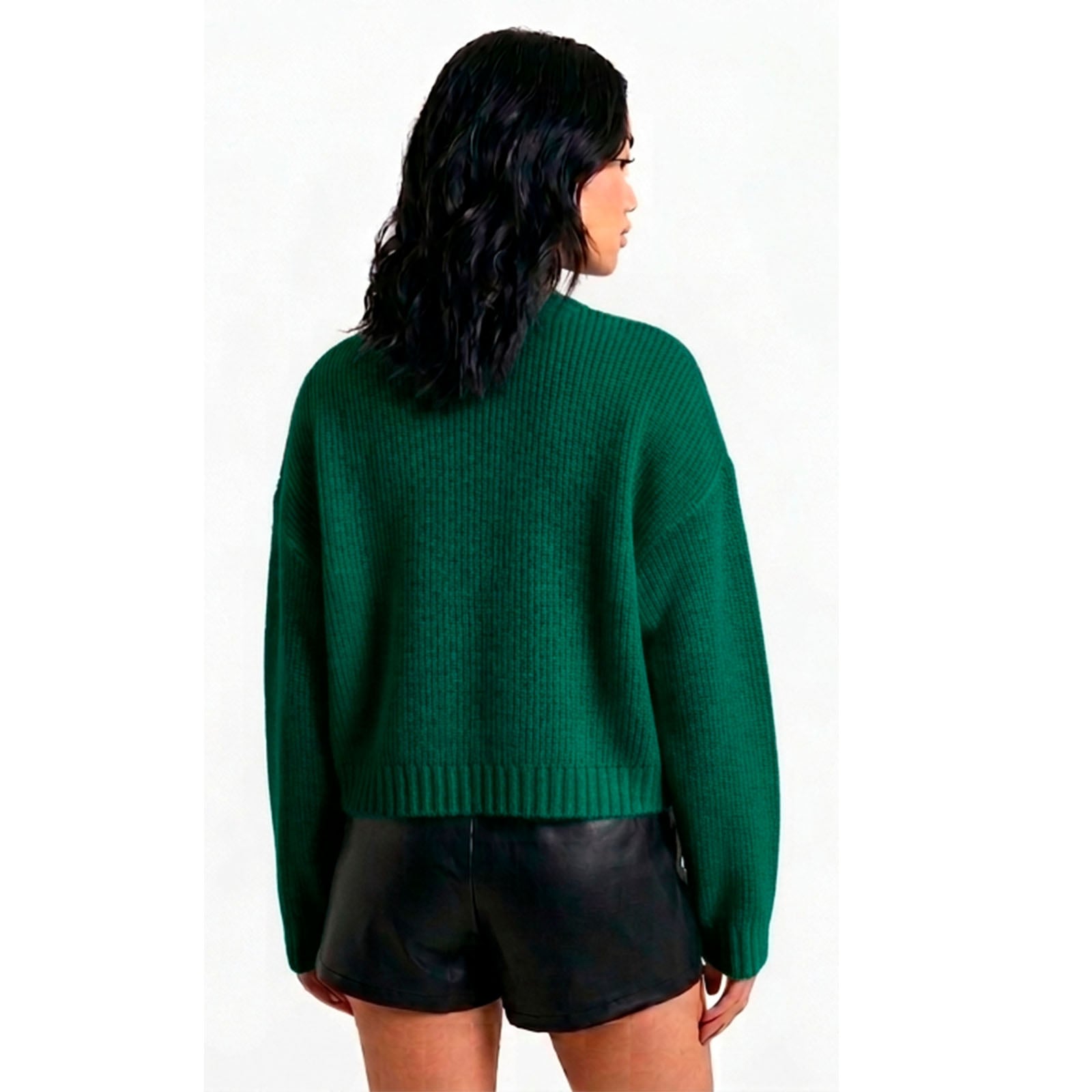 CARDIGAN MUJER CASUAL BOTONES MLARGA HILO DE ALGODON 359G-30 COLOR VERDE - 2