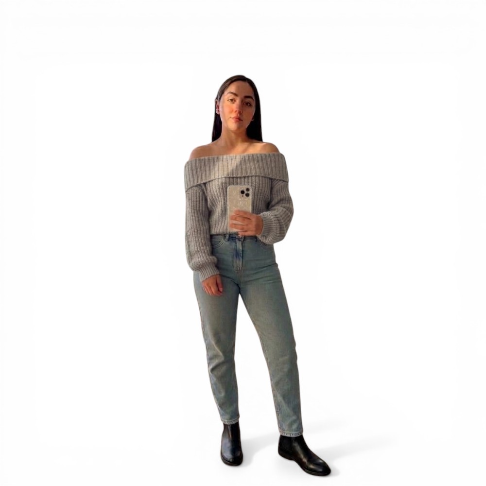 CHOMPA OUT SHOLDER HILO DRALOM 359G-23 COLOR GRIS CLARO - 4