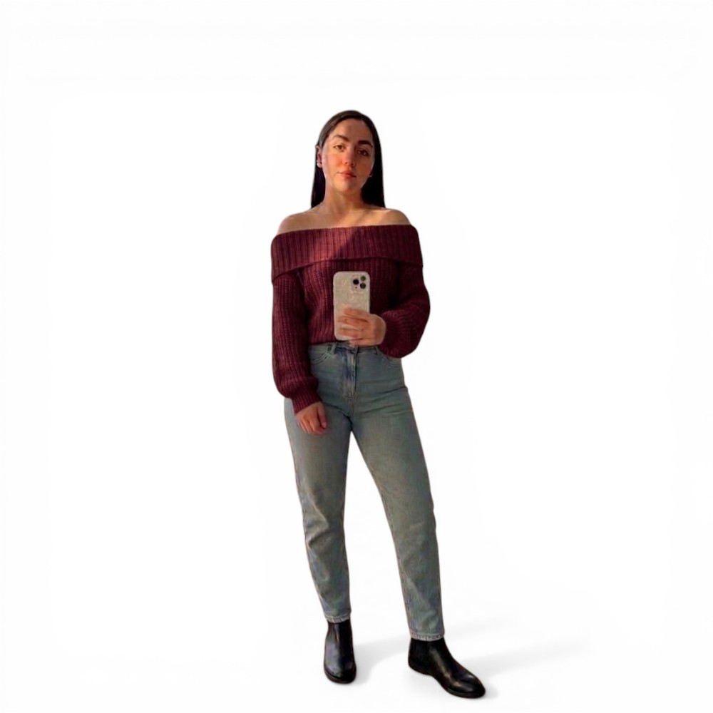 CHOMPA OUT SHOLDER HILO DRALOM 359G-23 COLOR VINO - 4