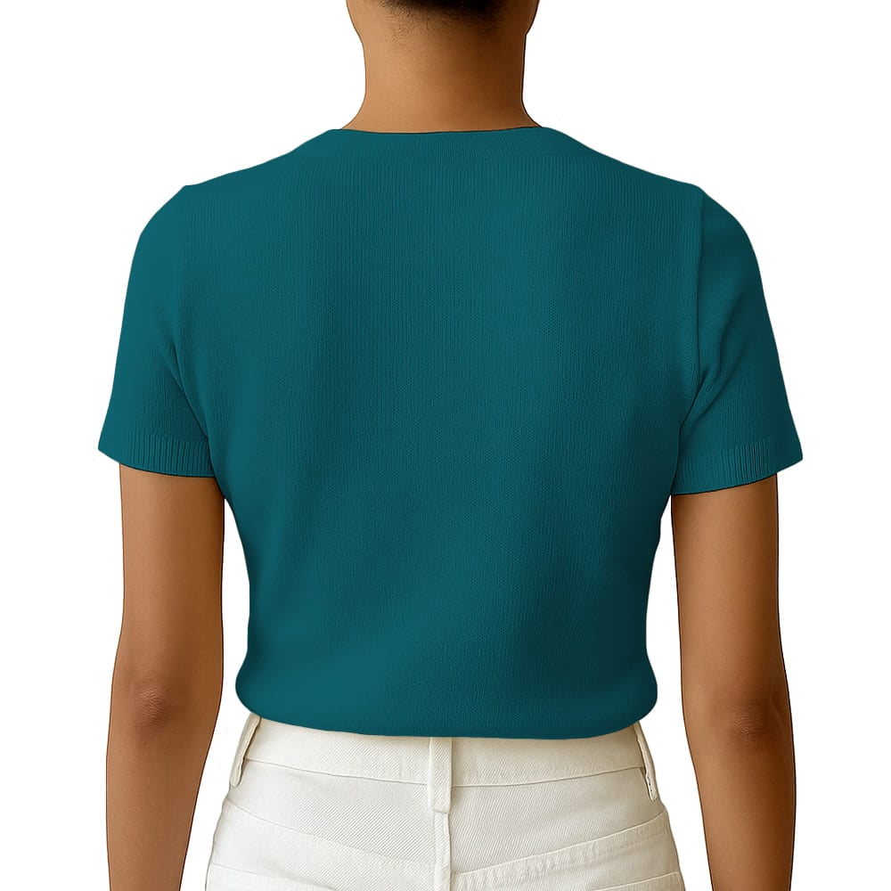 POLO MUJER MANGA CORTA COLOR ENTERO HILO TACTO ALGODON DAY362G-18 COLOR VERDE BOTELLA - 2