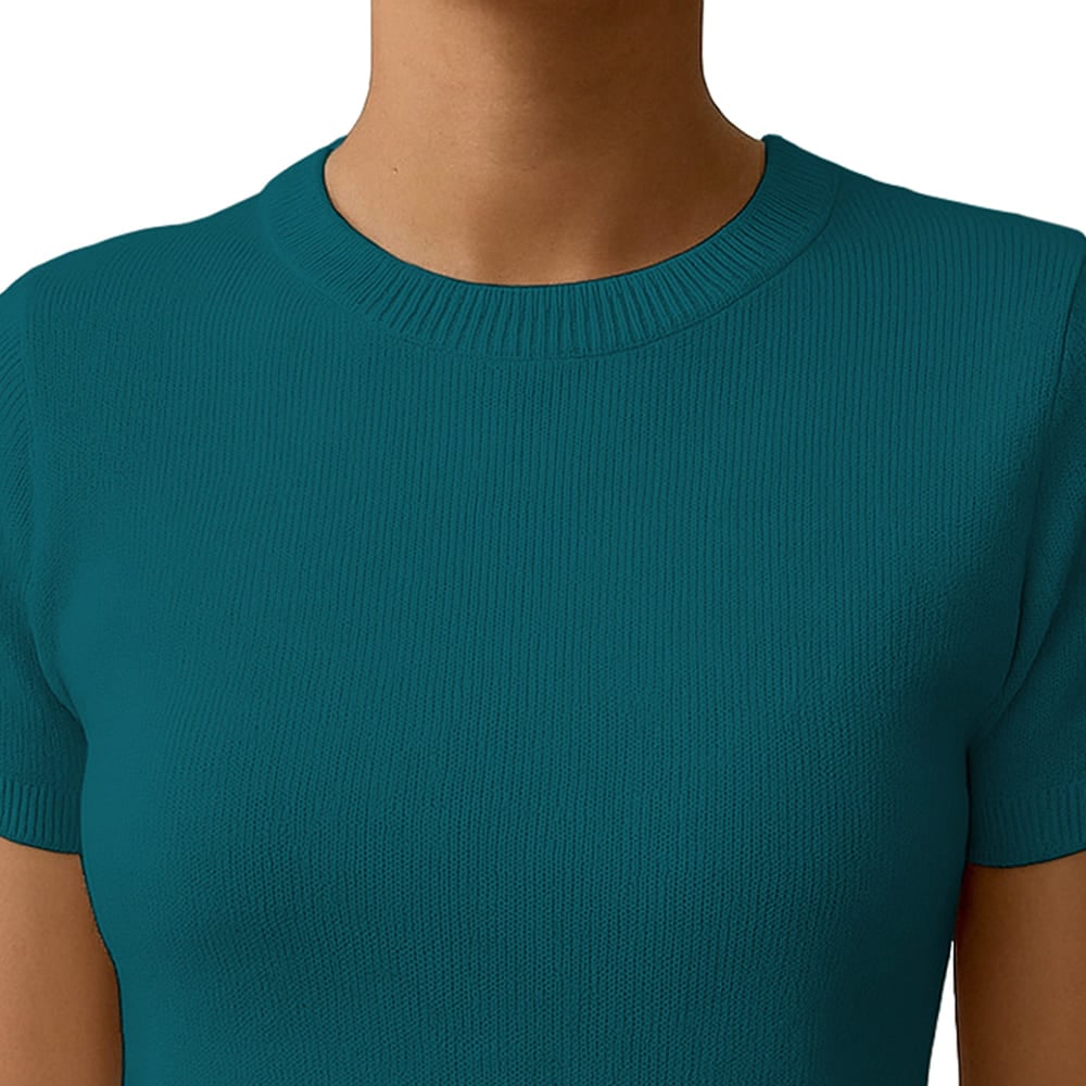 POLO MUJER MANGA CORTA COLOR ENTERO HILO TACTO ALGODON DAY362G-18 COLOR VERDE BOTELLA - 3