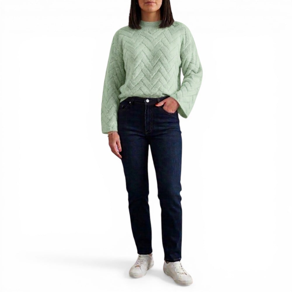 CHOMPA MUJER HILO ALGODON MANGA CAMPANA 359G-20 COLOR VERDE PASTEL - 1