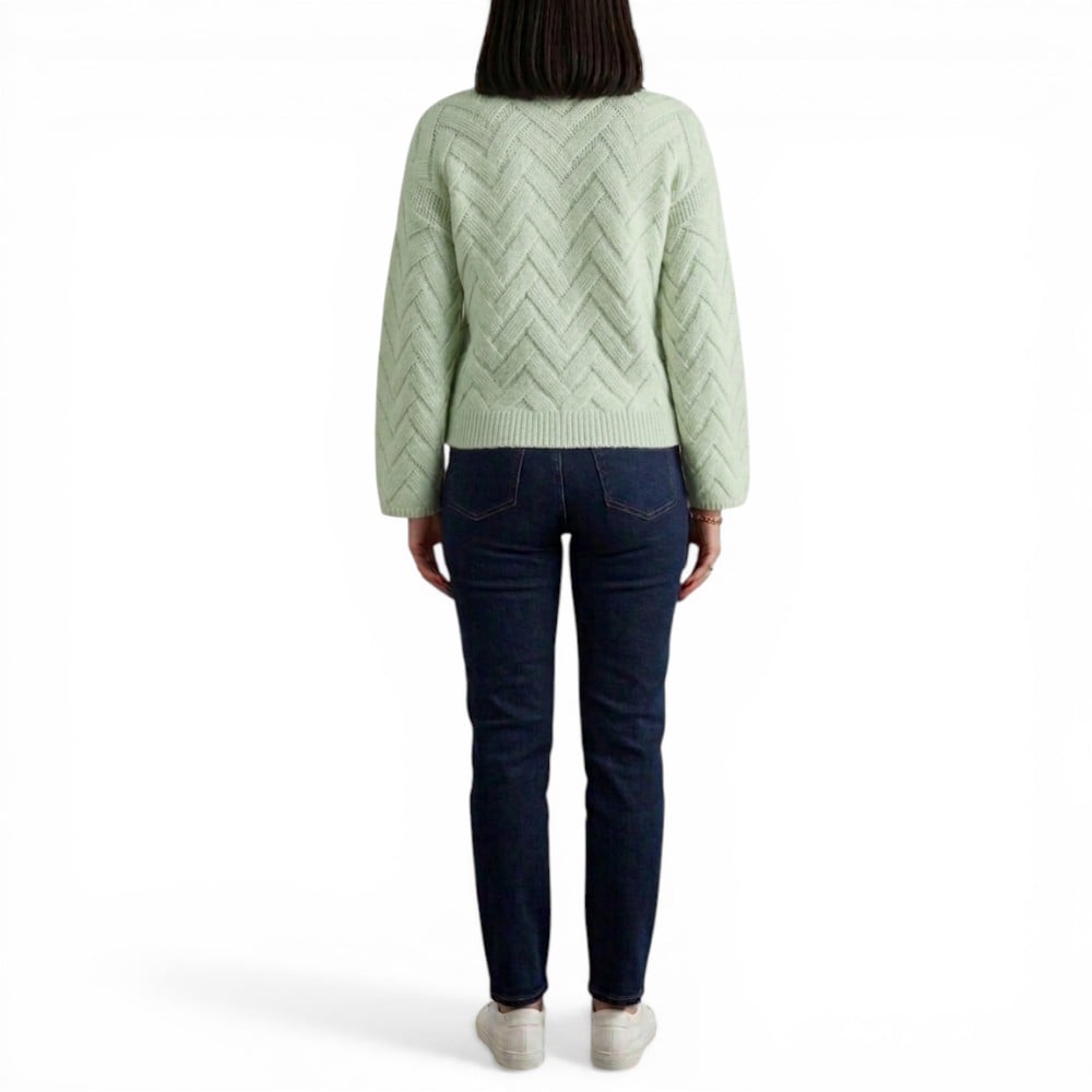 CHOMPA MUJER HILO ALGODON MANGA CAMPANA 359G-20 COLOR VERDE PASTEL - 2