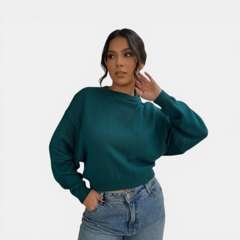 SUETER MUJER CASUAL CERRADA MLARGA CLASICO 359G-25 COLOR VERDE - 1