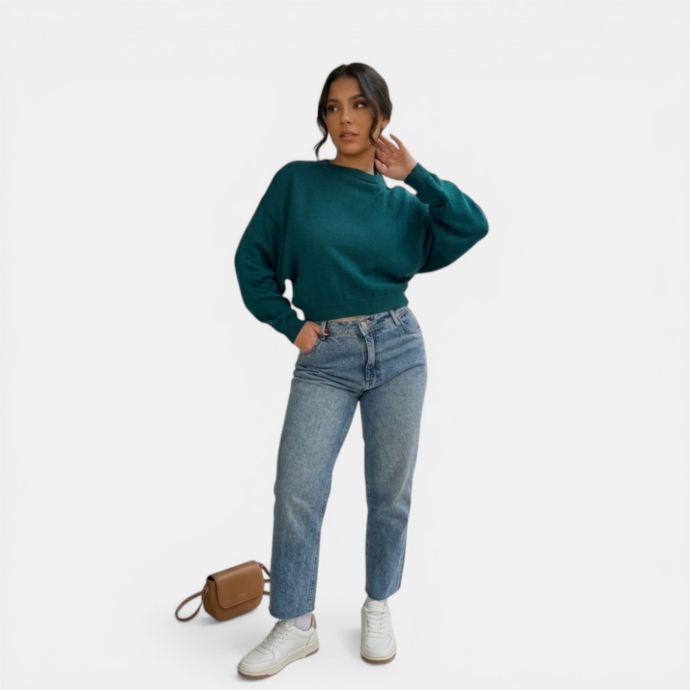 SUETER MUJER CASUAL CERRADA MLARGA CLASICO 359G-25 COLOR VERDE - 2