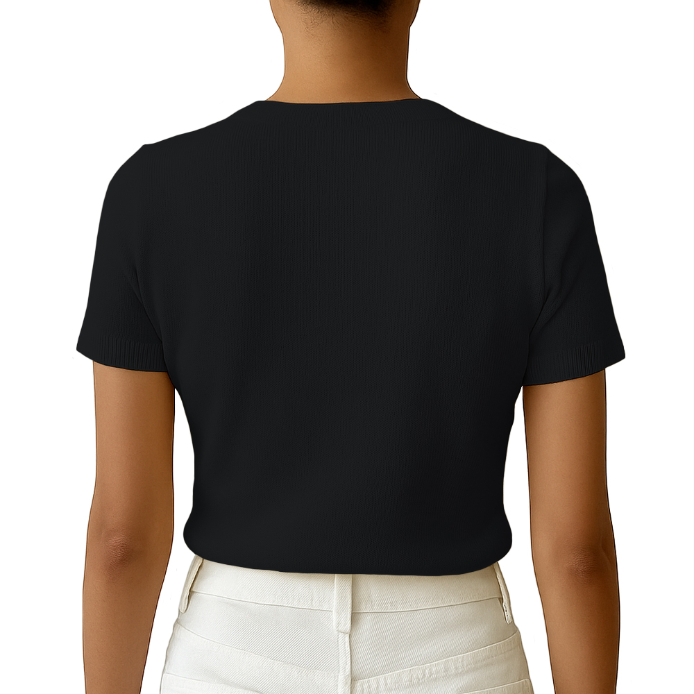 POLO MUJER MANGA CORTA COLOR ENTERO HILO TACTO ALGODON DAY362G-18 COLOR NEGRO - 3