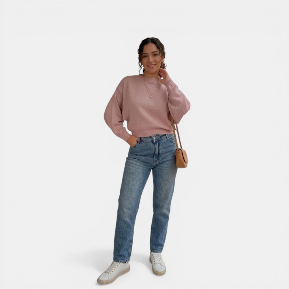 SUETER MUJER CASUAL CERRADA MLARGA CLASICO 359G-25 COLOR PALO ROSA - 1