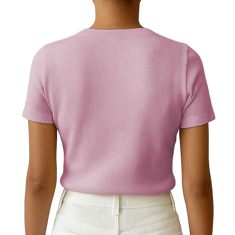 POLO MUJER MANGA CORTA COLOR ENTERO HILO TACTO ALGODON DAY362G-18 COLOR API - 3
