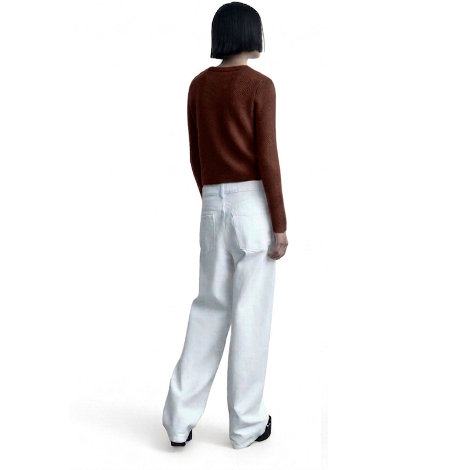 CARDIGAN MUJER CASUAL BOLSILLO BOTONES MLARGA HILO ALGODON 359G-28 COLOR CHOCOLATE - 2