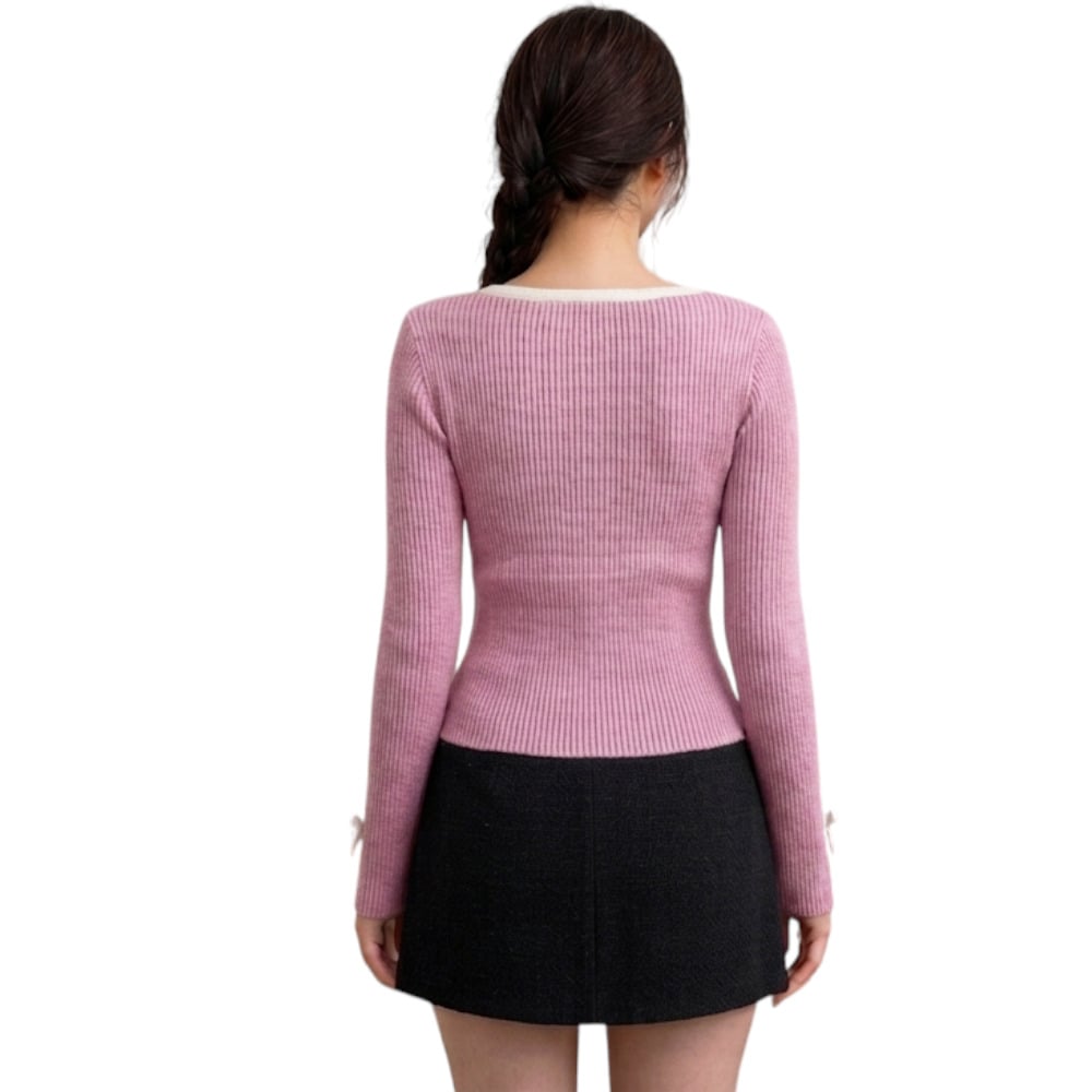 POLO MUJER LAZOS MANGA LARGA HILO ALGODON DOM463G-18 COLOR API - 2