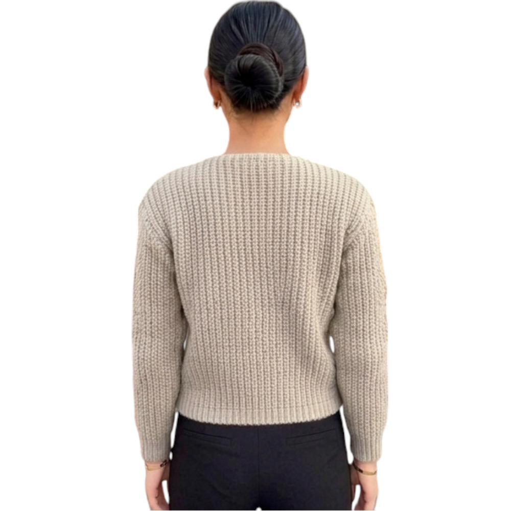 CHOMPA MUJER CON BOLSILLOS MANGA LARGA DE DRALOM ROSG-25 COLOR BEIGE - 2