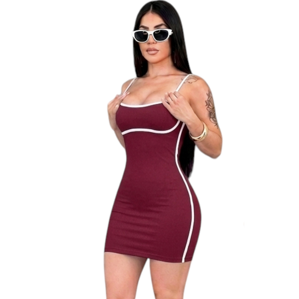 VESTIDO CASUAL RIP GRUESO SELENE ANAGEN-15 COLOR VINO - 4