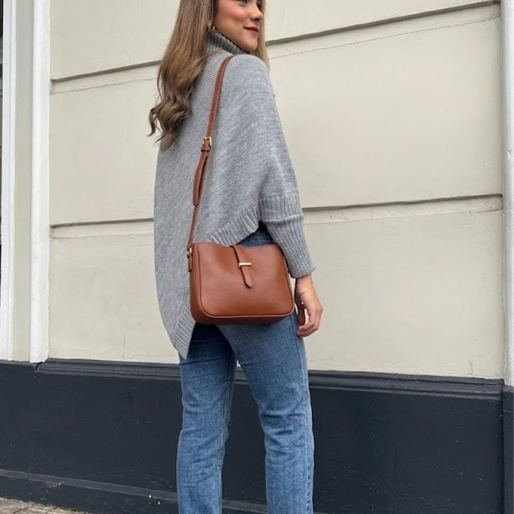 CHOMPA PONCHO INVERNO MUJER DRALOM COLOR GRIS - 2