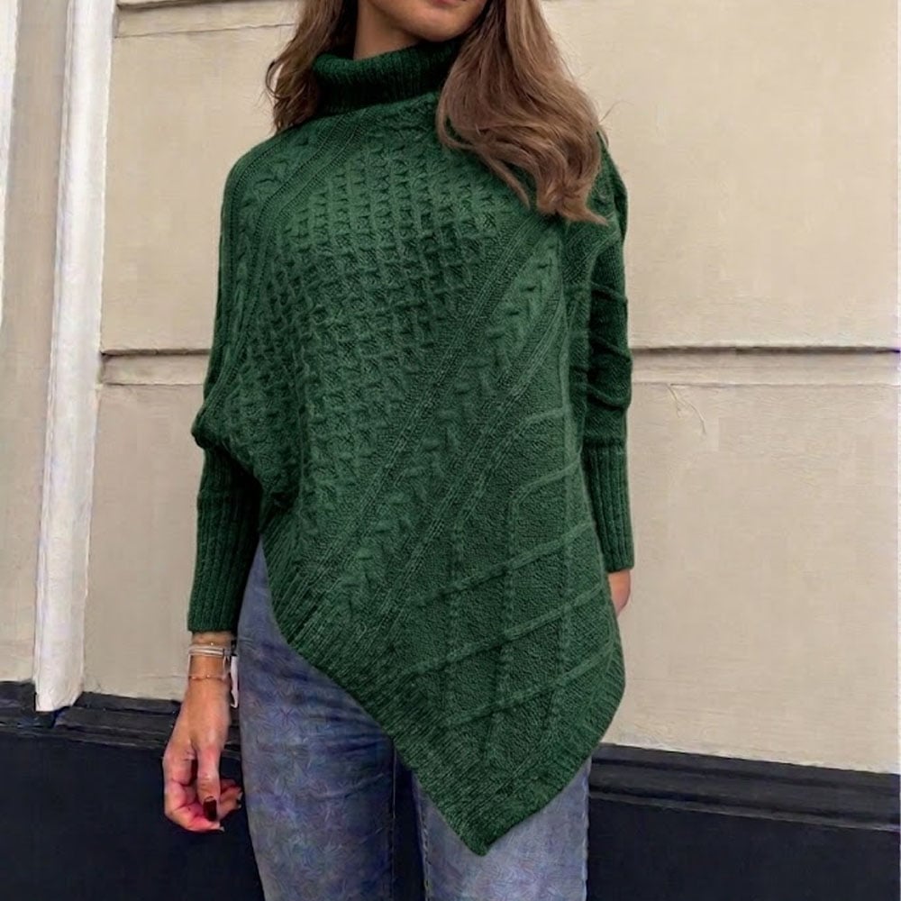 CHOMPA PONCHO INVERNO MUJER DRALOM COLOR VERDE - 1