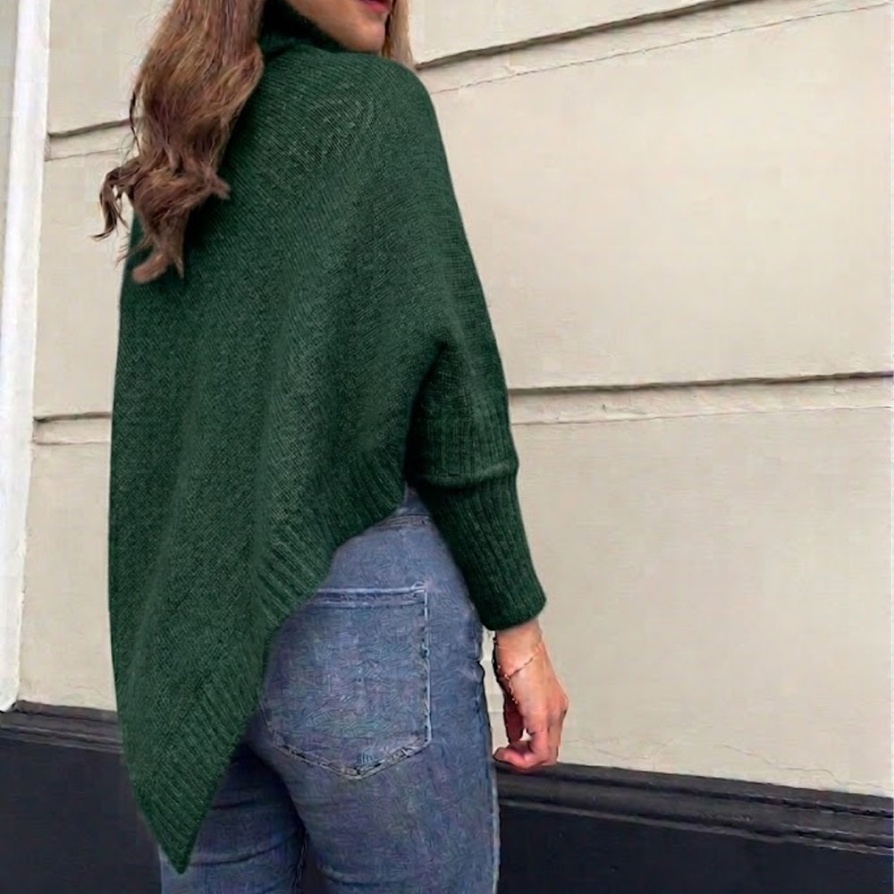 CHOMPA PONCHO INVERNO MUJER DRALOM COLOR VERDE - 2