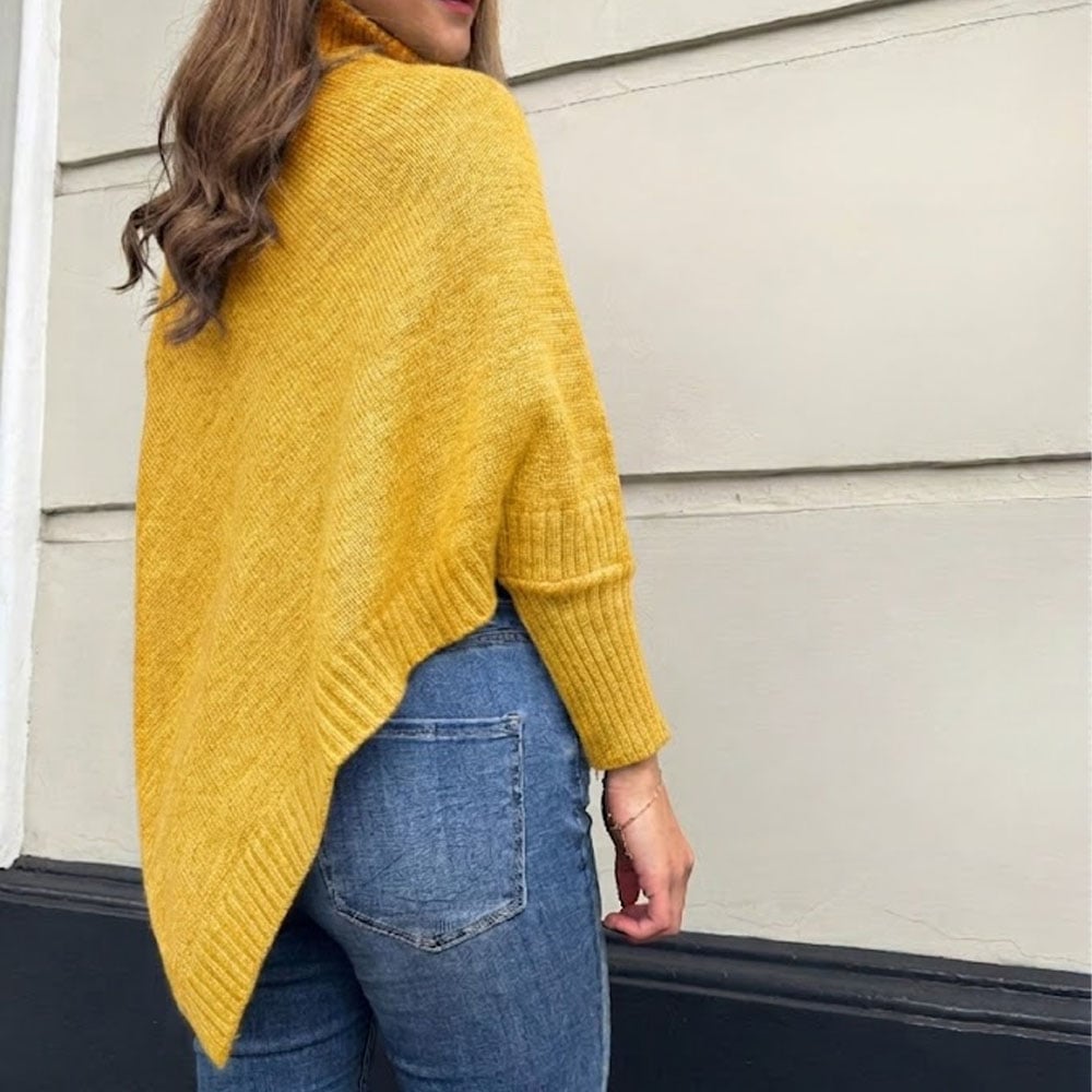 CHOMPA PONCHO INVERNO MUJER DRALOM COLOR AMARILLO - 2