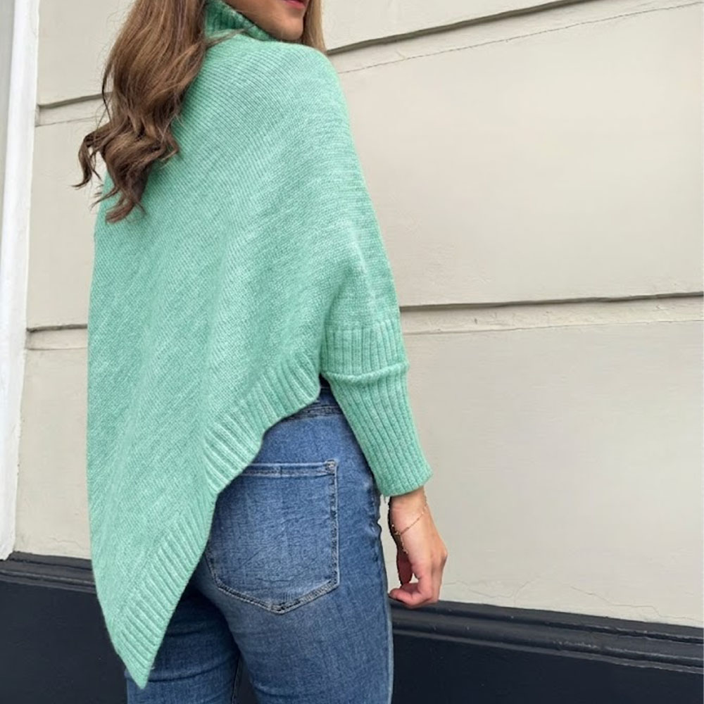CHOMPA PONCHO INVERNO MUJER DRALOM COLOR MENTA - 2