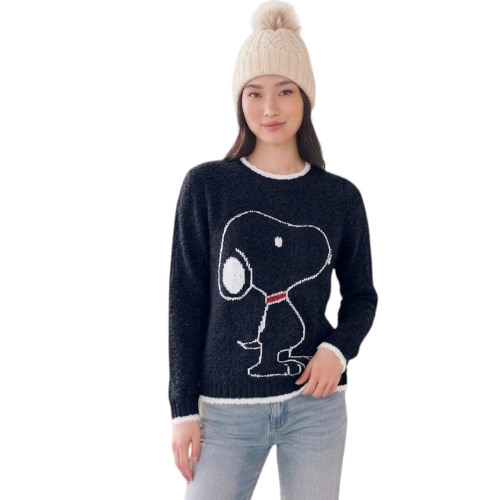 CHOMPA MUJER SNOO DOM463G-24 HILO CHENILE COLOR NEGRO - 1
