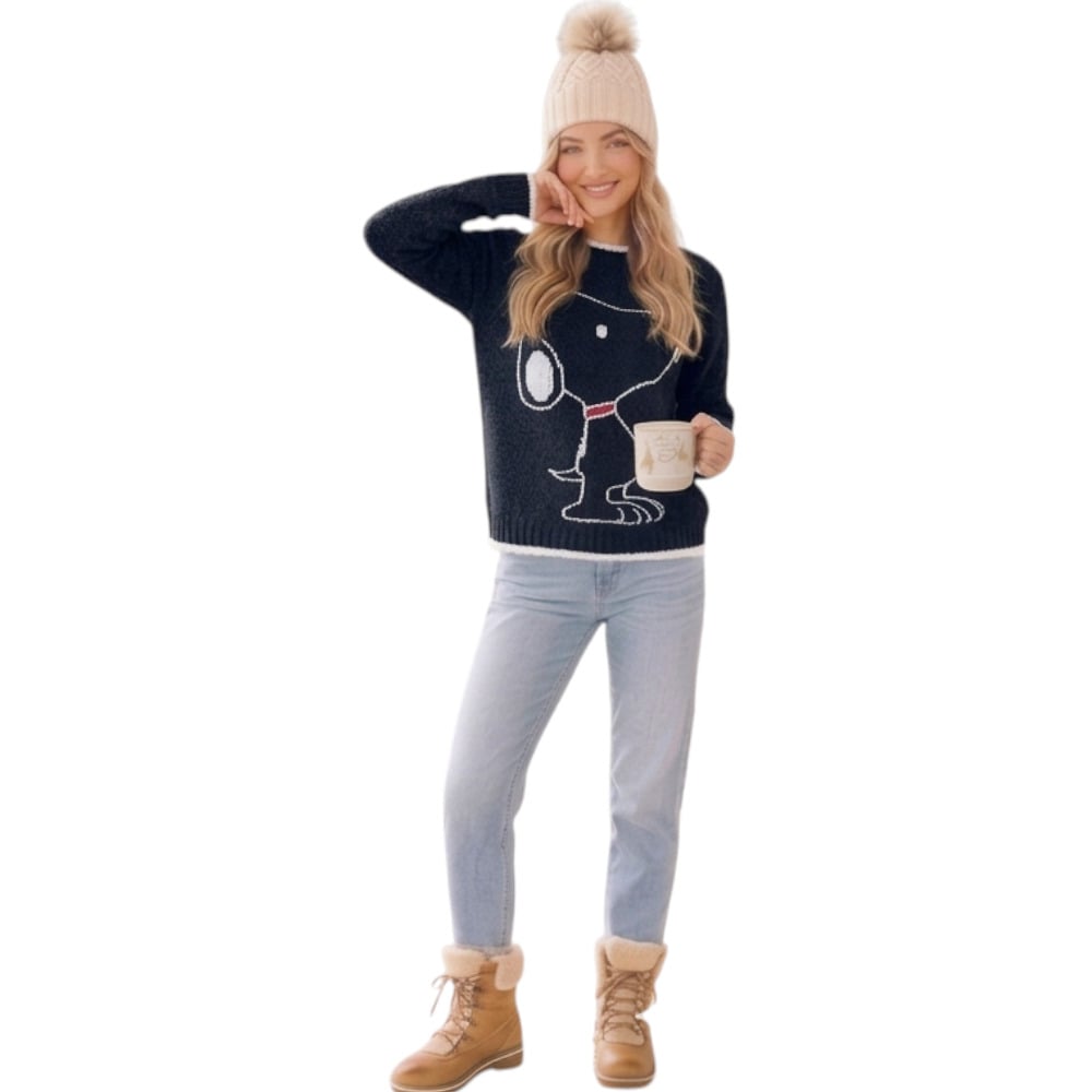 CHOMPA MUJER SNOO DOM463G-24 HILO CHENILE COLOR NEGRO - 2