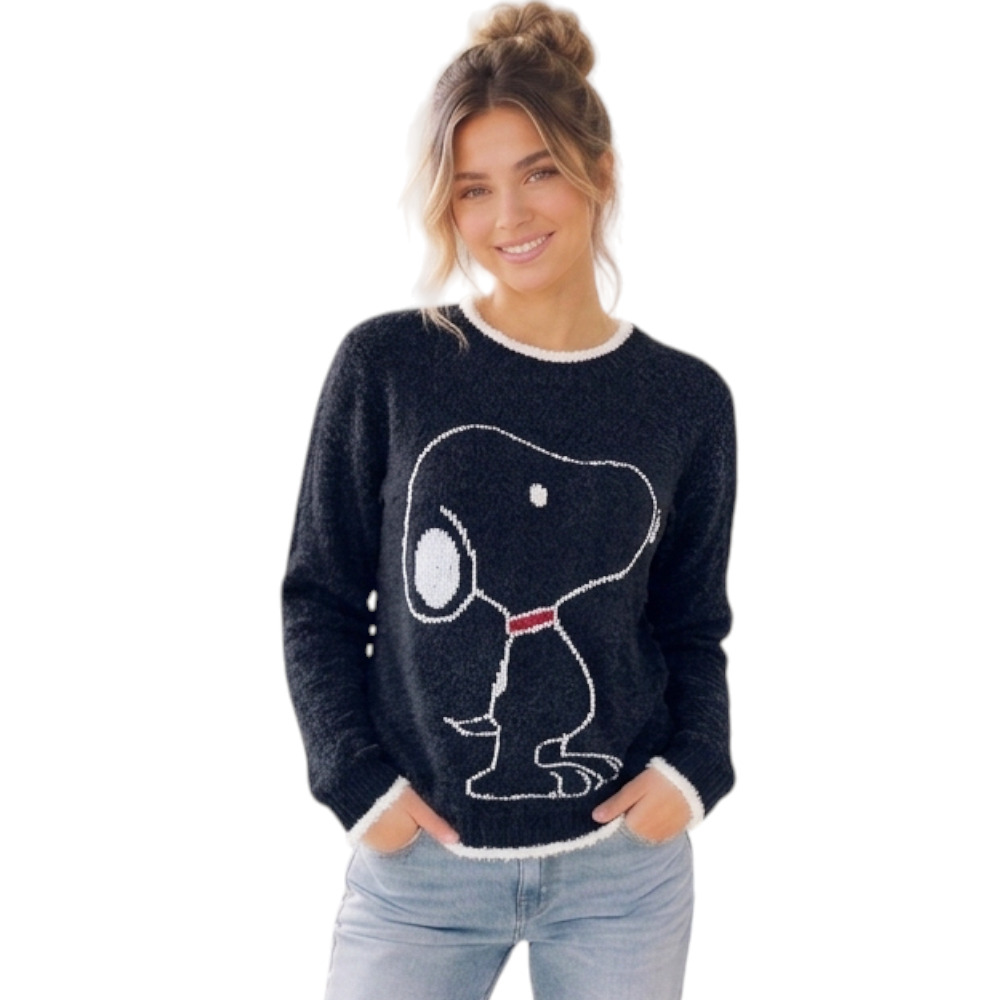 CHOMPA MUJER SNOO DOM463G-24 HILO CHENILE COLOR NEGRO - 3