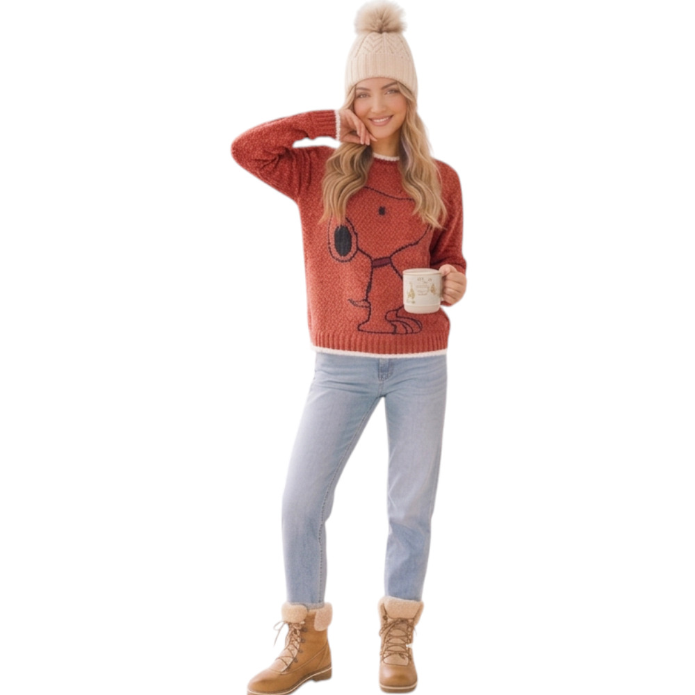 CHOMPA MUJER SNOO DOM463G-24 HILO CHENILE COLOR LACRE - 4
