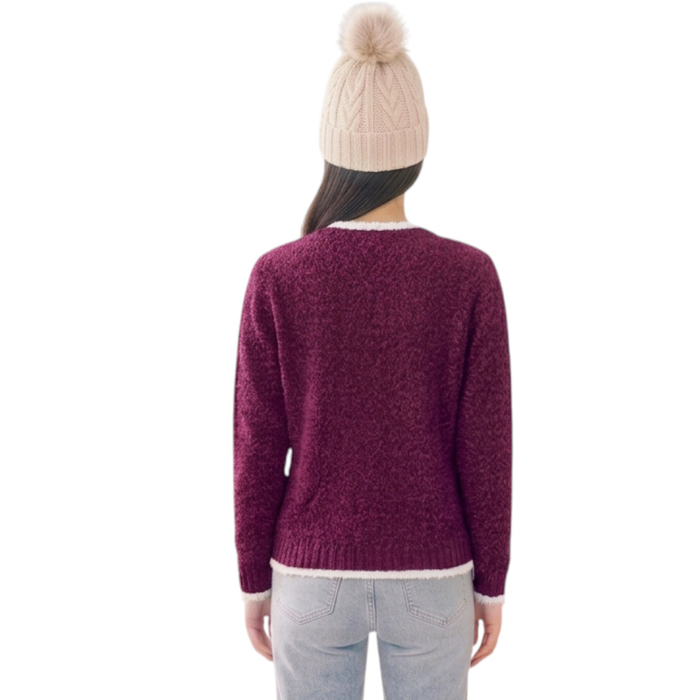 CHOMPA MUJER SNOO DOM463G-24 HILO CHENILE COLOR VINO - 3