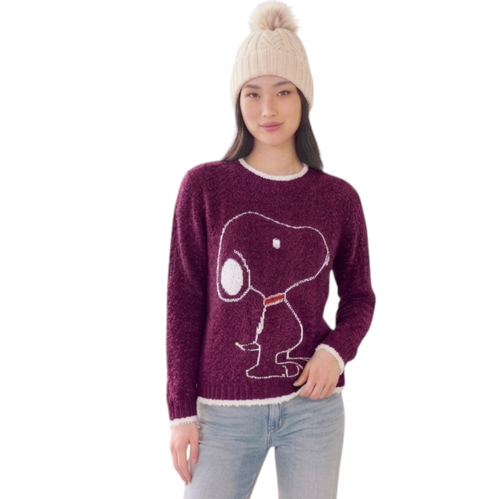 CHOMPA MUJER SNOO DOM463G-24 HILO CHENILE COLOR VINO - 4