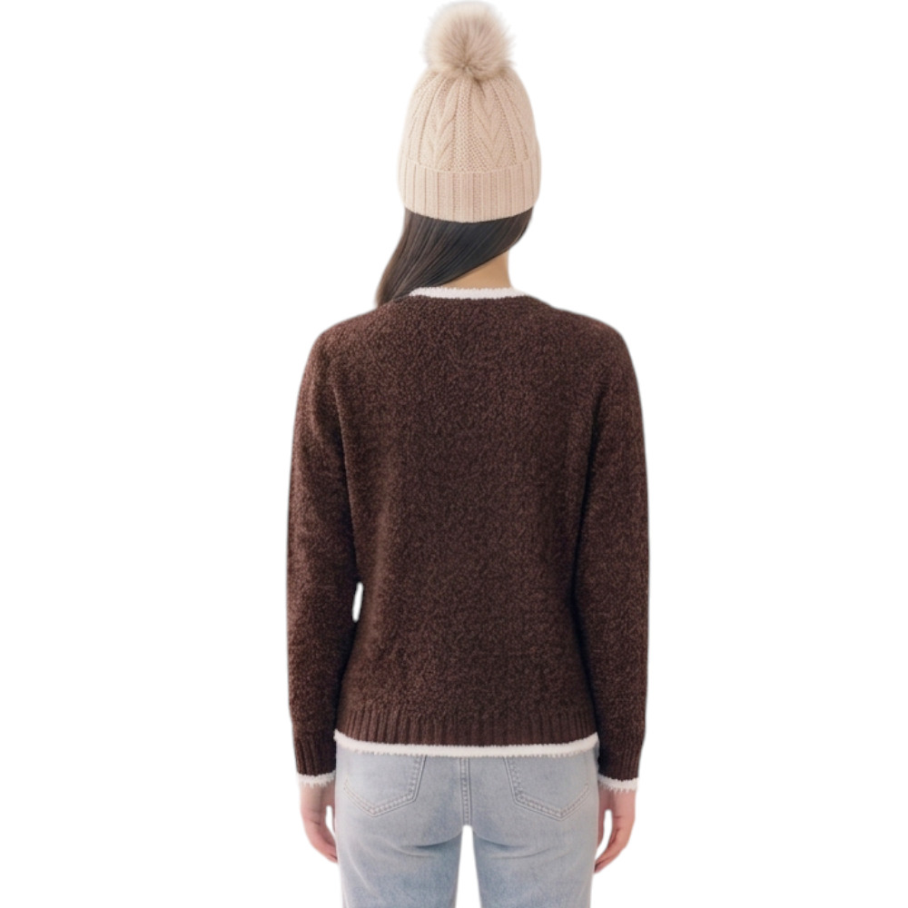 CHOMPA MUJER SNOO DOM463G-24 HILO CHENILE COLOR CHOCOLATE - 4