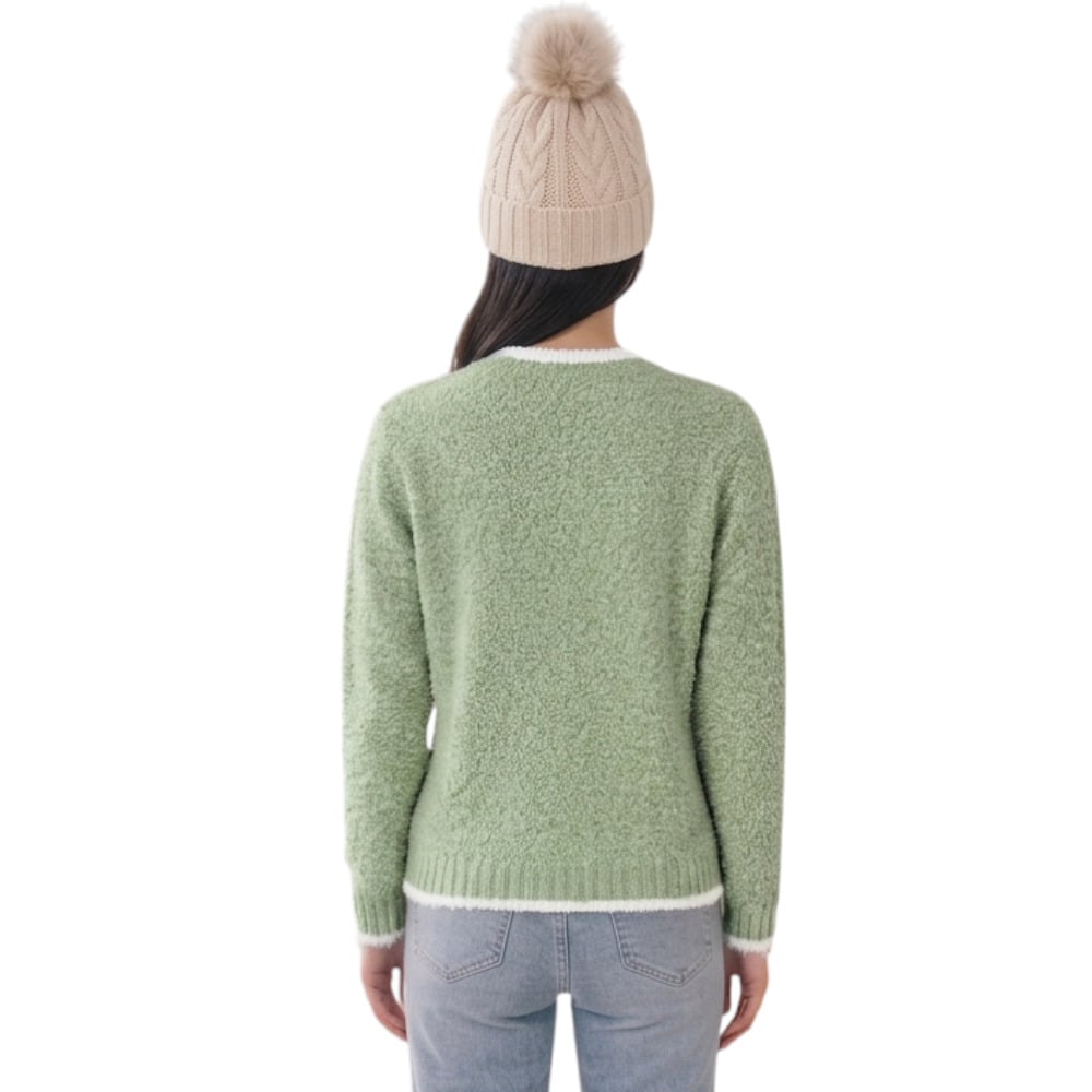 CHOMPA MUJER SNOO DOM463G-24 HILO CHENILE COLOR VERDE OLIVO - 2