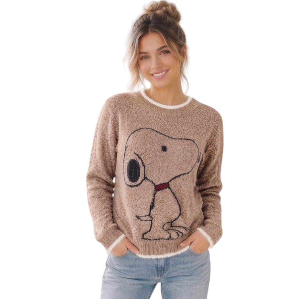 CHOMPA MUJER SNOO DOM463G-24 HILO CHENILE COLOR COCOA - 1