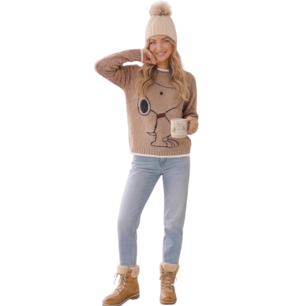 CHOMPA MUJER SNOO DOM463G-24 HILO CHENILE COLOR COCOA - 2