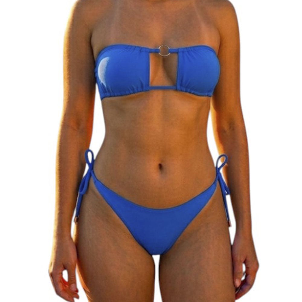 ROPA DE BAÑO BIKINI MUIJER CALZON NORMAL LICRA UV AX-45 COLOR LILA - 1