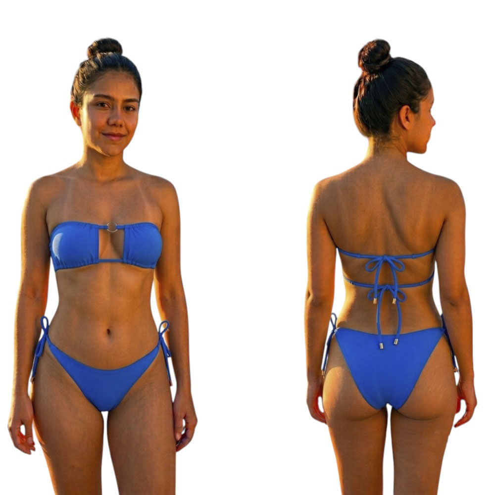 ROPA DE BAÑO BIKINI MUIJER CALZON NORMAL LICRA UV AX-45 COLOR LILA - 3