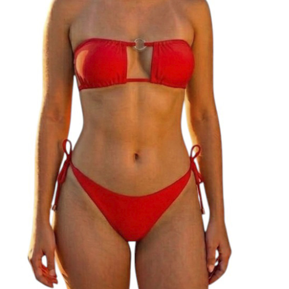ROPA DE BAÑO BIKINI MUIJER CALZON NORMAL LICRA UV AX-45 COLOR AMARILLO - 1