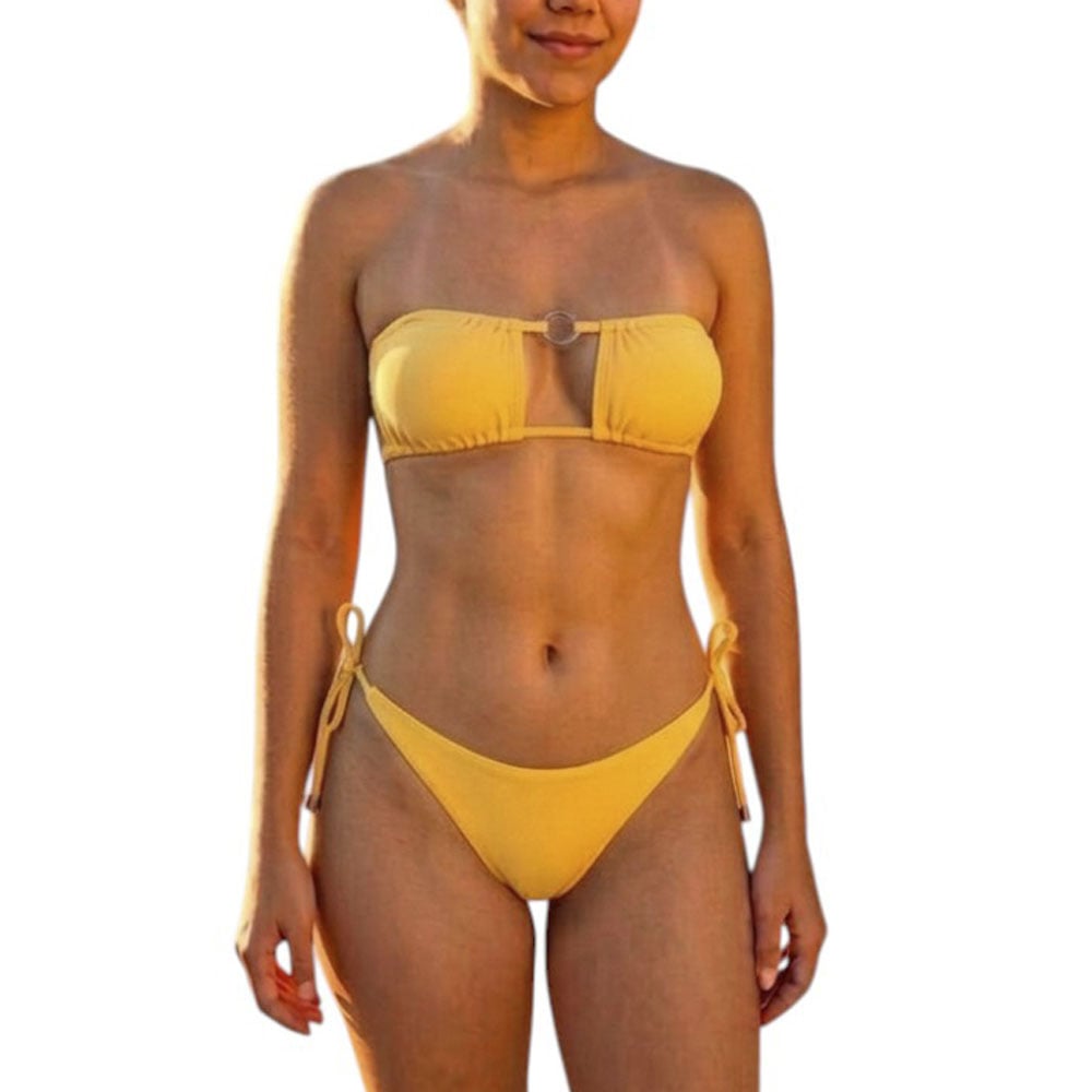 ROPA DE BAÑO BIKINI MUIJER CALZON NORMAL LICRA UV AX-45 COLOR ROJO - 1