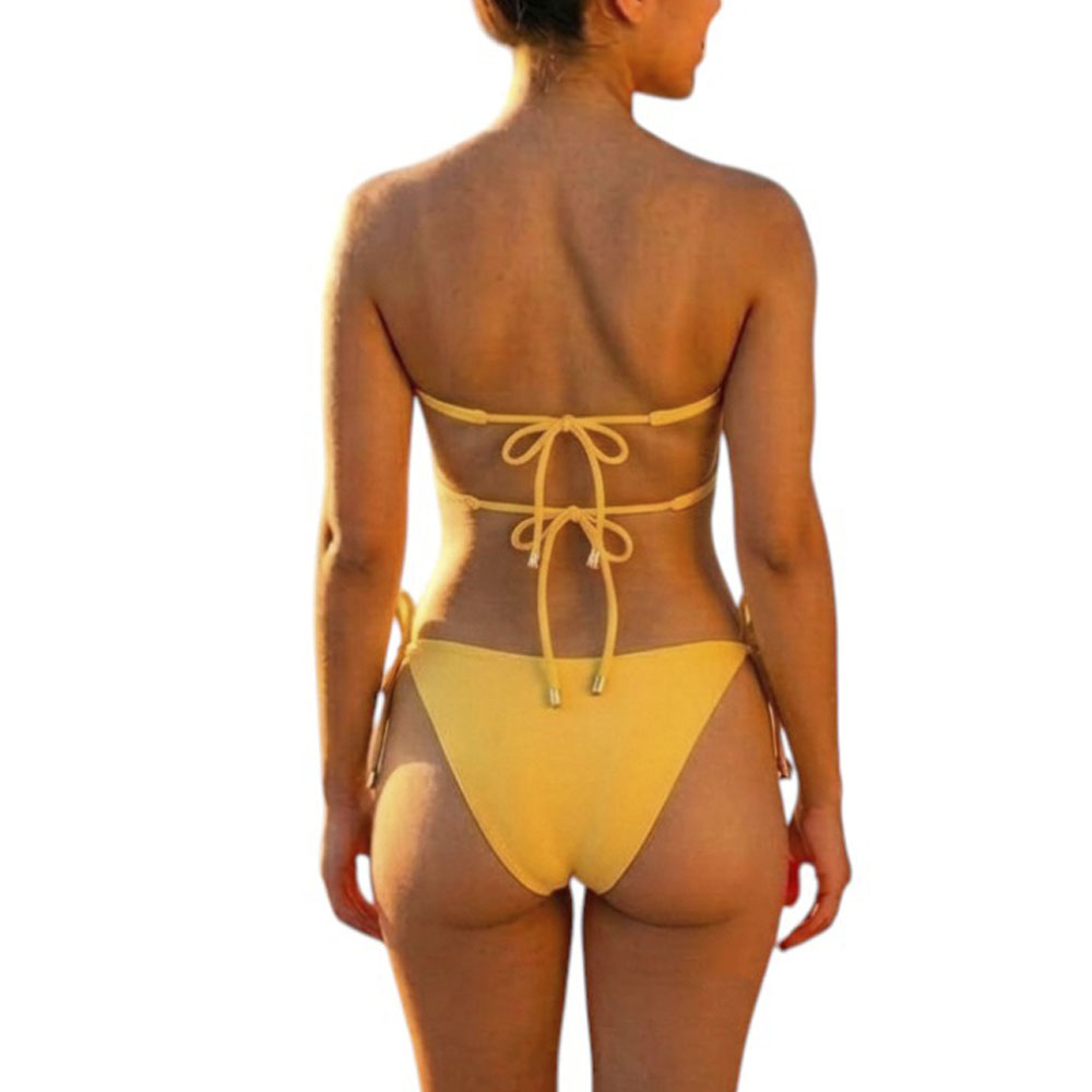 ROPA DE BAÑO BIKINI MUIJER CALZON NORMAL LICRA UV AX-45 COLOR ROJO - 2