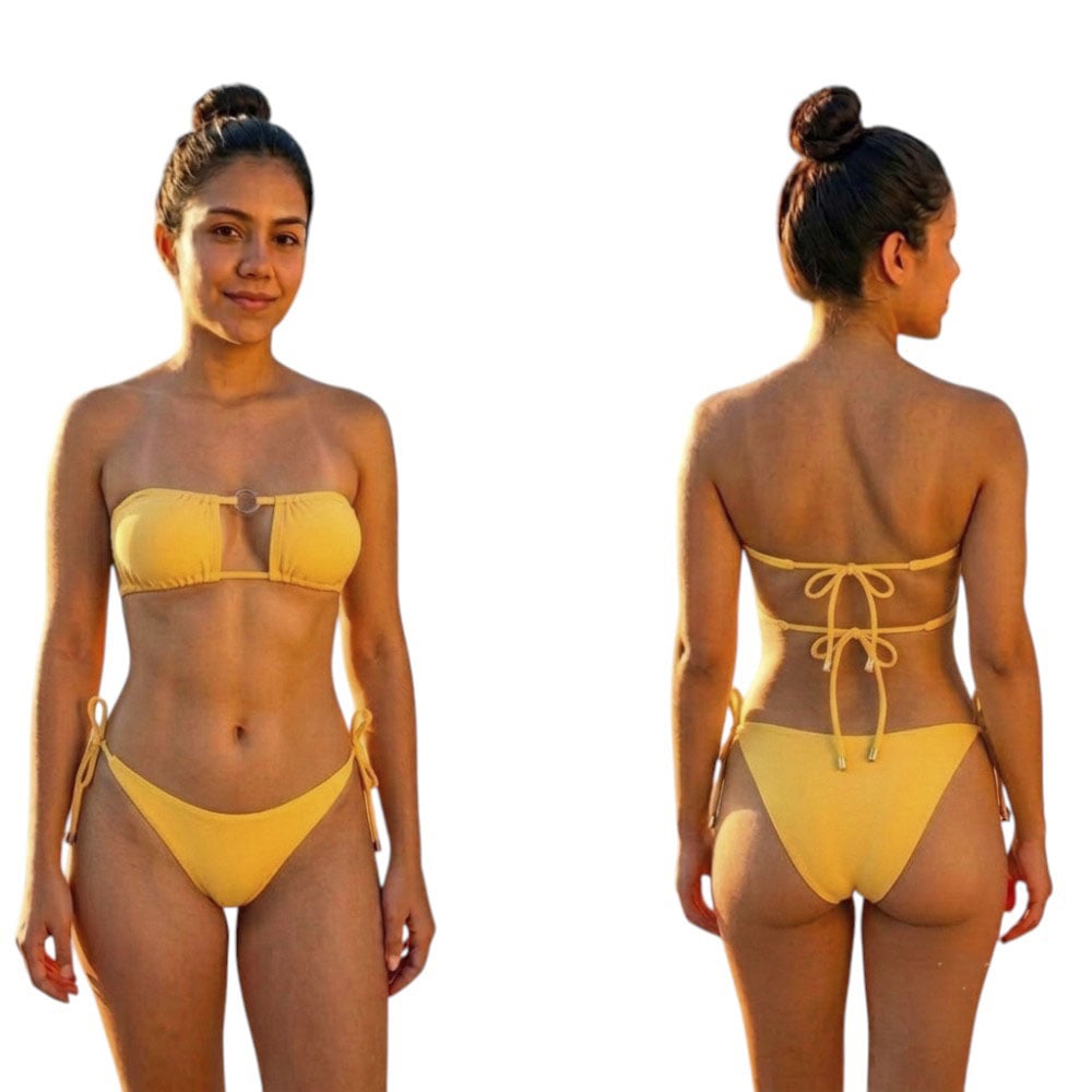 ROPA DE BAÑO BIKINI MUIJER CALZON NORMAL LICRA UV AX-45 COLOR ROJO - 3