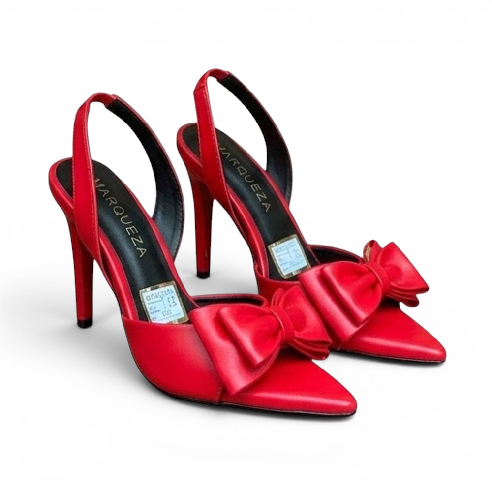 SANDALIA MUJER 2086-65 TACO 9 LAZO FINO COLOR ROJO - 1