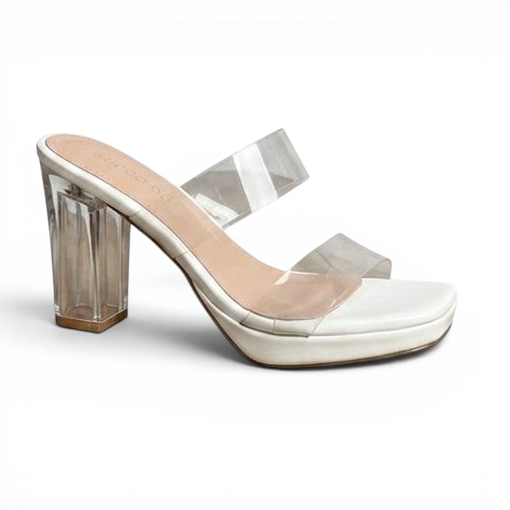 ZUECO 2086-65 ACRILICO TACO 9 CAPELLADA SILICONA COLOR BLANCO - 1