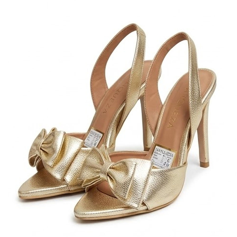 SANDALIA MUJER 2086-65 TACO 9 LAZO FINO COLOR DORADO - 3