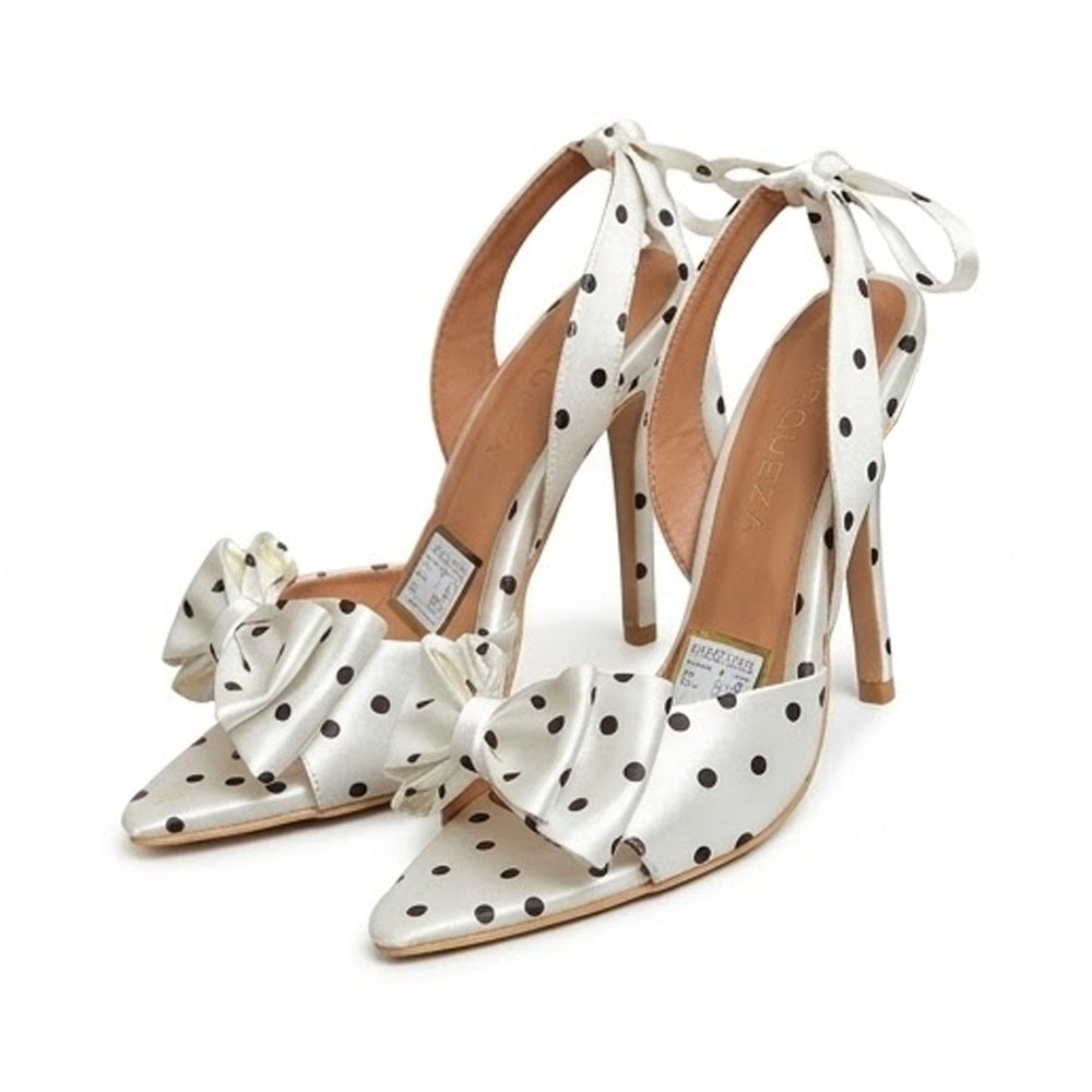 SANDALIA MUJER 2086-65 TACO 9 LAZO FINO COLOR PERLA - 1