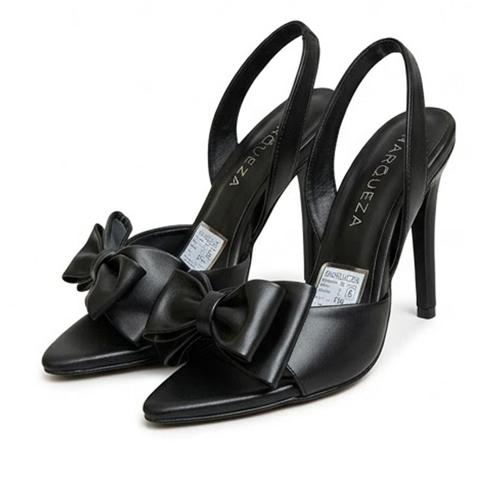 SANDALIA MUJER 2086-65 TACO 9 LAZO FINO COLOR NEGRO - 1
